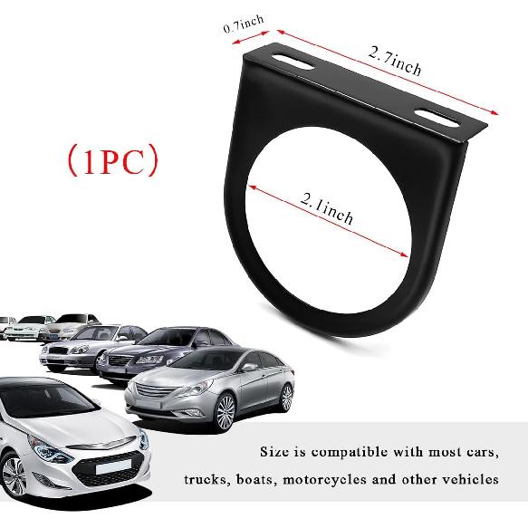 Single Gauge Mounting Panel, 2.1 Inch Gauge Mounting Panel Bracket Pod with Single Hole, Metal Gauge Pillar Bracket Holder for Most Vehicles'