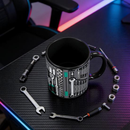 Mechanic Toolbox Ceramic Mug Large Capacity Coffee Cup Dishwasher & Microwave Safe Handcrafted Drinking