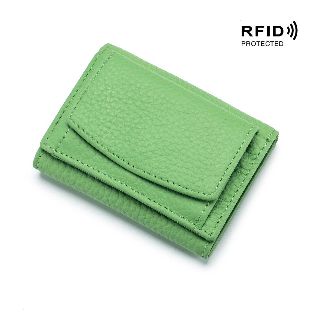 RFID Blocking Japanese Cowhide Women's Ultra-Thin Mini Wallet