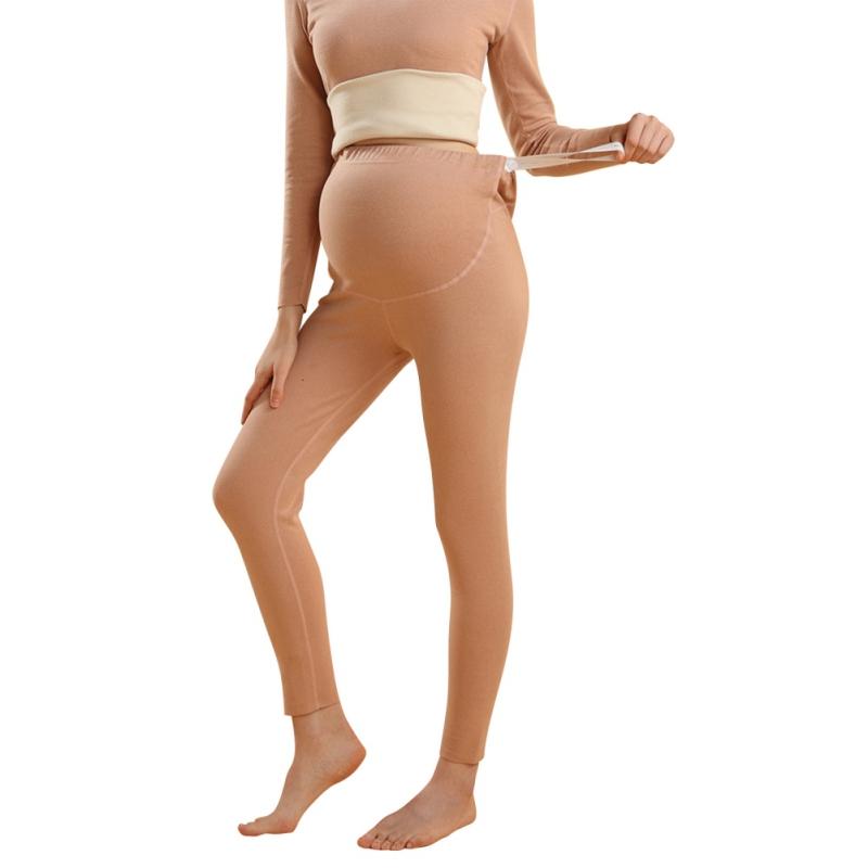 Pantaloni Calzi de Maternitate Toamnă și Iarnă cu Talie Înaltă Leggings cu Suport pentru Abdomen