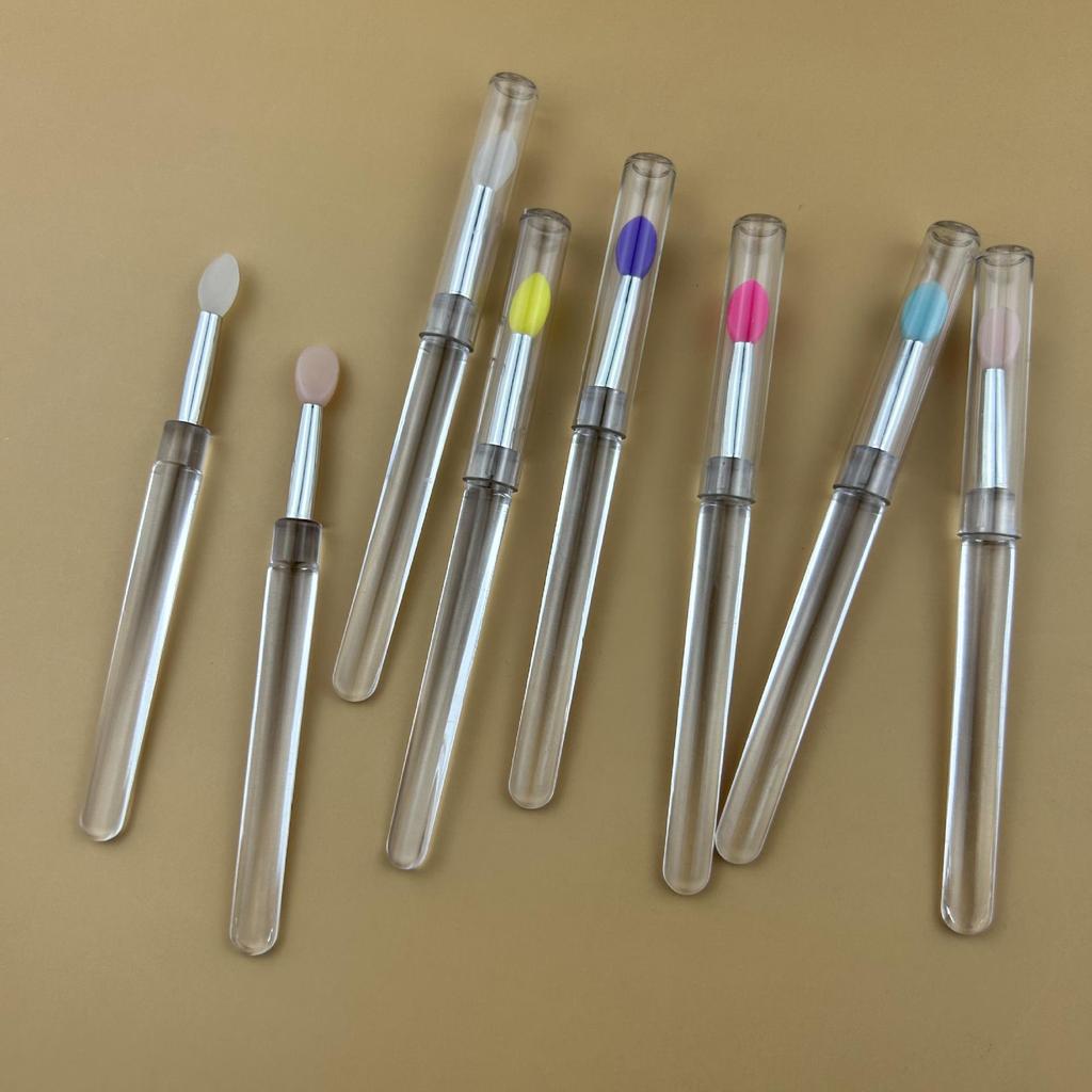 Portable Silicone Lip Brush with Lid - Mini Lip Mask, Balm, & Lipstick Brush