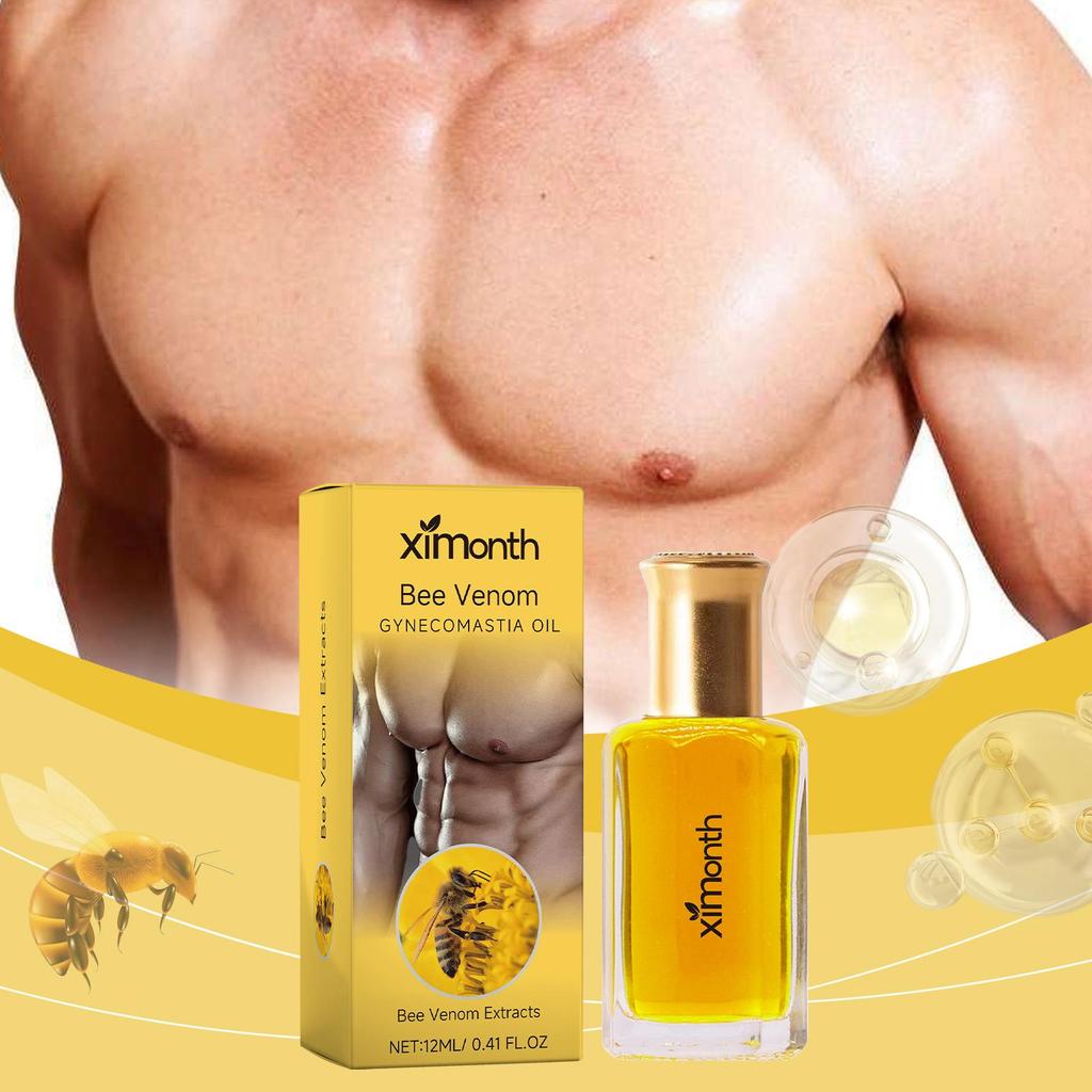 Ximonth Bee Venom Male Chest Oil Men's Chest Firming Contouring Skin Nourishing Massage Treatment