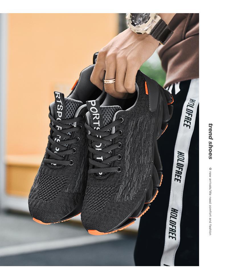 47 Large Flyknit Lace-up Men's Blade Running Shoes - Lightweight, Trendy, Casual Sports Footwear