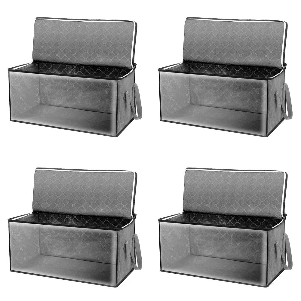 1-5PCS Dust-Proof Storage Box Non-woven Fabric Organizer Foldable Blanket Storage Bags with Zippers for Clothes Drom