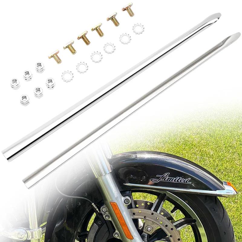 Chrome Motorcycle Front Fender Mudguard Spear Trim Kits For Harley Touring Road King Electra Glide1982-2023 Softail 1986-2017