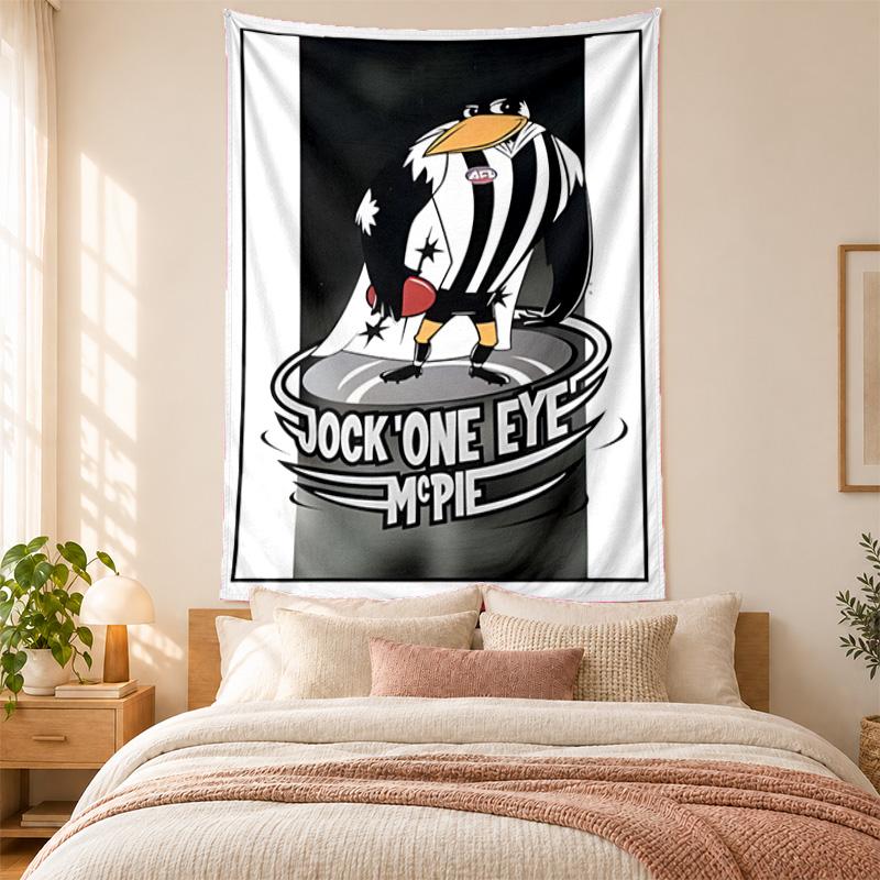 Collingwood Football Club Wandteppich hohe Qualität zur Dekoration von Wohnzimmer Schlafzimmer Studentenwohnheim Wänden ideal als Schlafzimmer Wandkunst oder Weihnachtsgeschenk