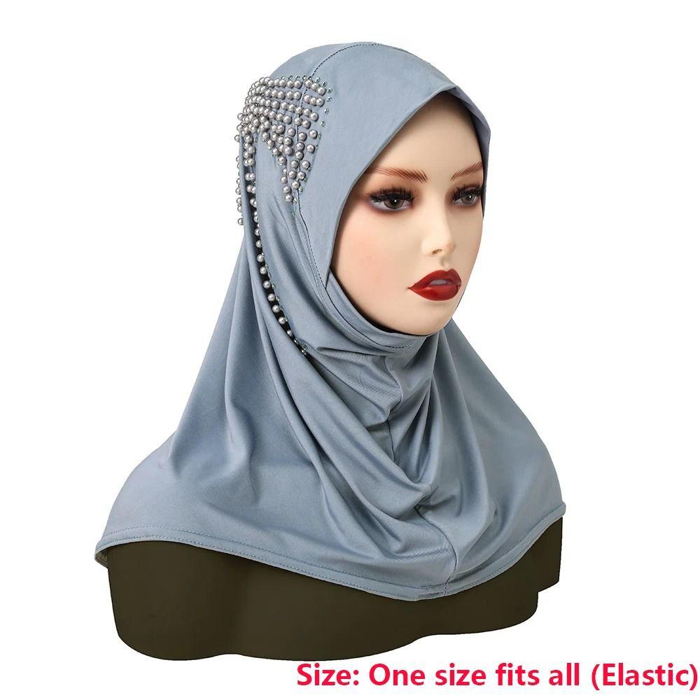 Full Cover Spandex Instant Hijab Solid Color Breathable Underscarf Elastic Islamic Scarf Islamic Wear