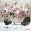 2D Rosa Weiß Pfingstrose Ölgemälde Wandteppich Wandbehang