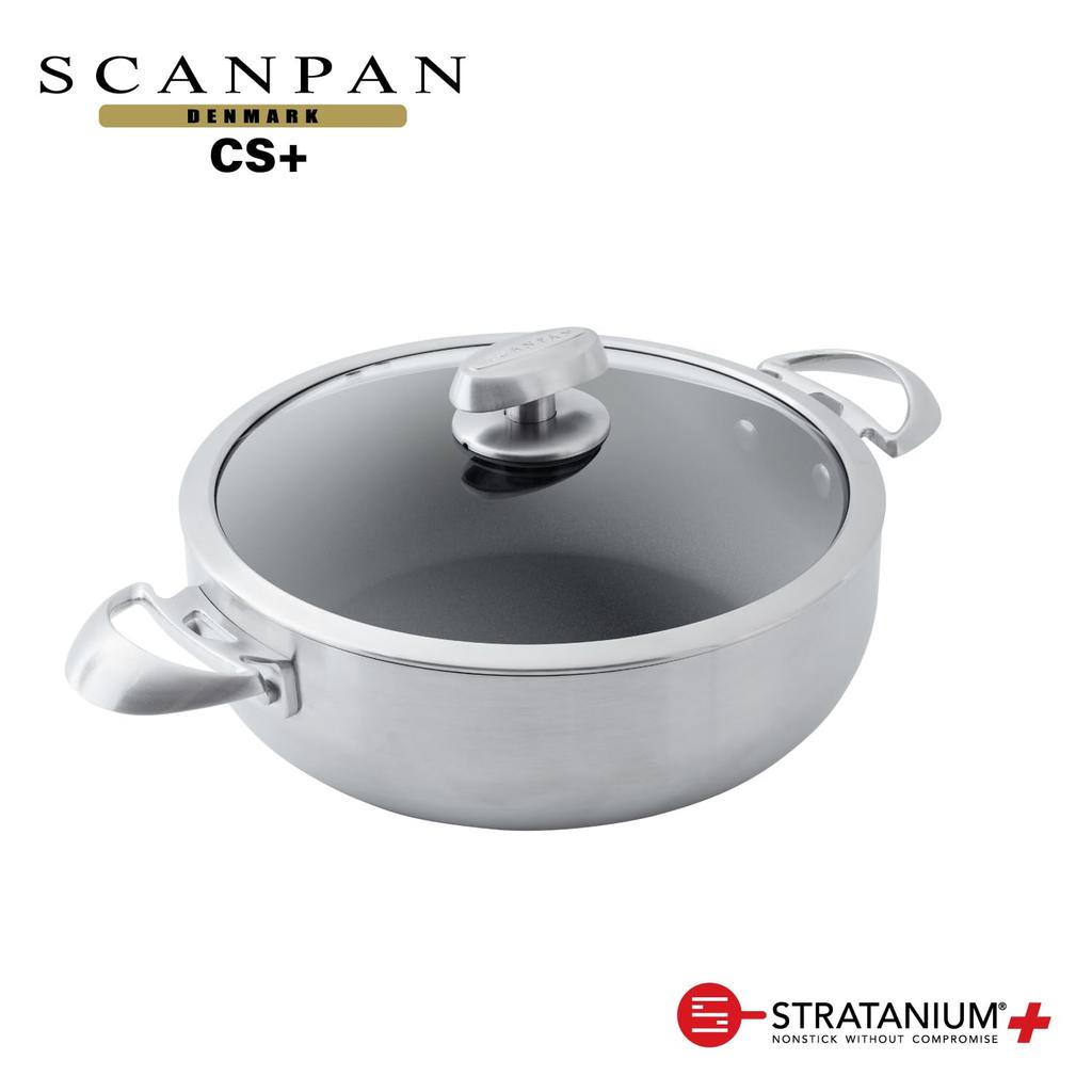 Scanpan Serie Låg Gryta 26cm IH-kompatibel Gryta Gryträtter Ugnssäker PFOA-fri Säker Stekpanna CS+ (Med lock) Tvåhands STRATANIUM+