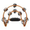 Metal+Plastic Double Row Tambourine Wood Color Half Moon Tambourine Handbell Tambourine  KTV Party