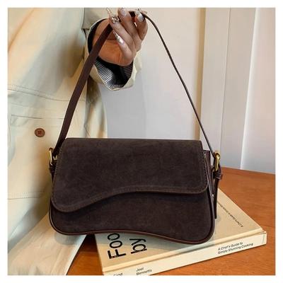 Luxury Faux Suede Square Shoulder Bags High-quality Simple Versatile Classic Armpit Bags