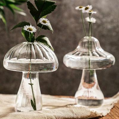 1 Stück Glas Blumenvase, Niedliche Klare Pilz-Design-Vase für Heimdekoration