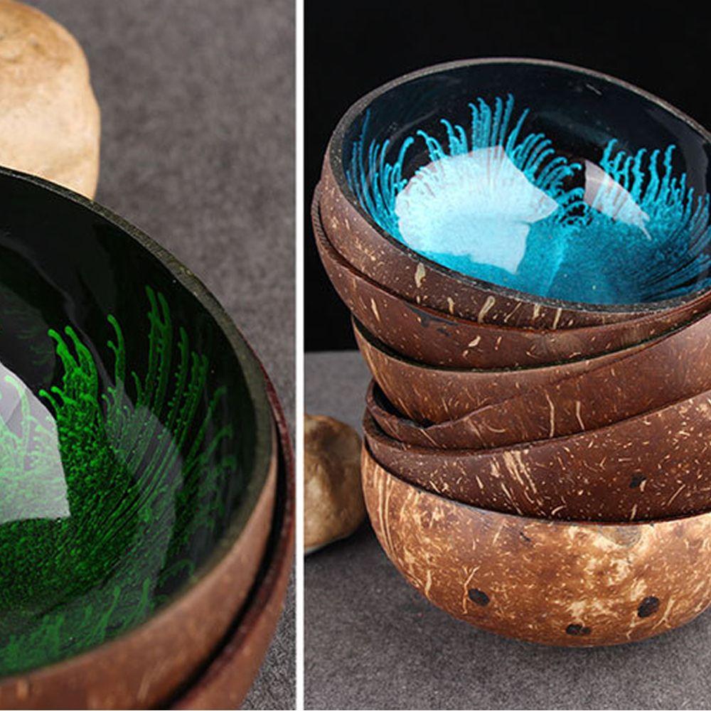 Vintage Natural Kitchen Supplies Tableware Coconut Shell Bowls Candy Dishes Storage Container