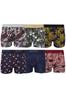 6er-Pack gemusterte lange Herren-Boxershorts aus Lycra-Baumwolle