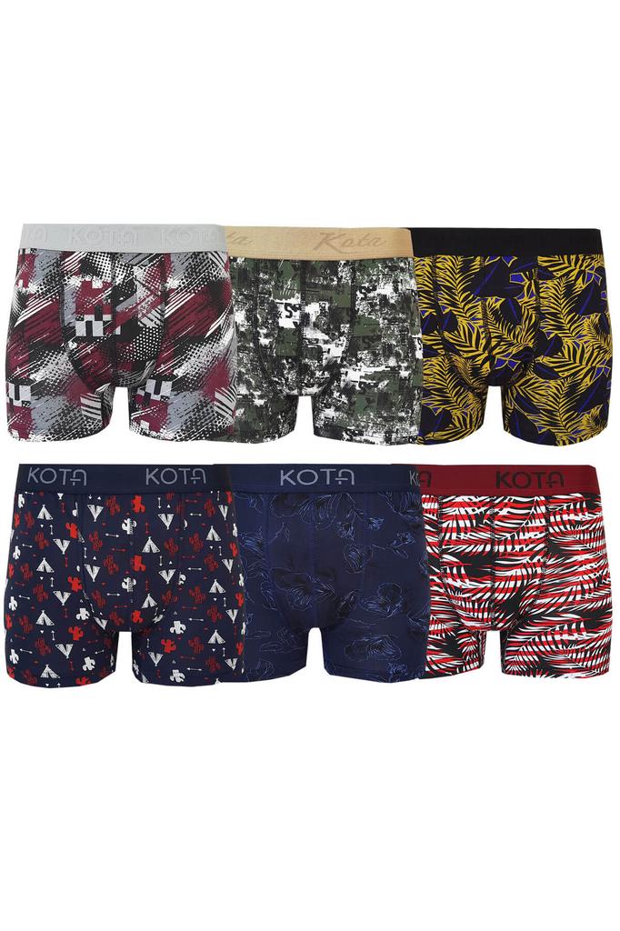Pachet de 6 pantaloni boxer lungi din bumbac Lycra pentru bărbați