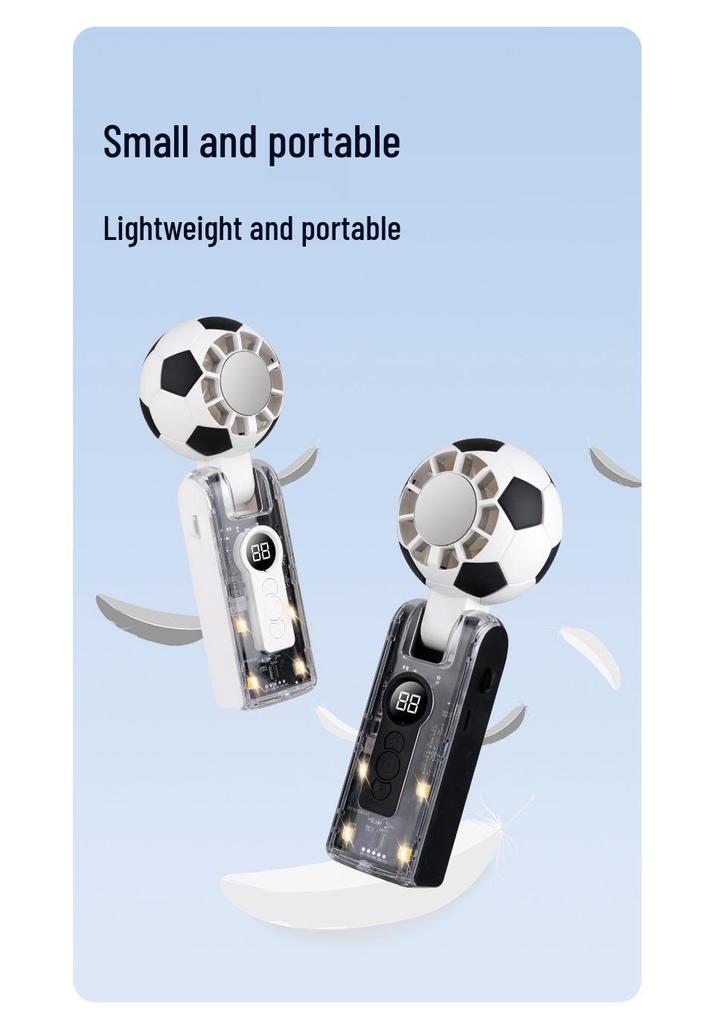 World Cup High-Speed Foldable Football Fan with Cooling Light & Ice Pack Display