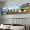 Instarry 5D Diamantmalerei-Set, Vollklebebild, Wanddekoration, Mosaik, Perlen, Handarbeitsset, Wolf und Wasserfall, 120x40 cm
