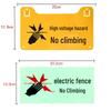 High Voltage Warning Sign - No Climbing, Safety Reminder for Electronic Fences