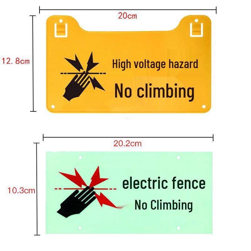High Voltage Warning Sign - No Climbing, Safety Reminder for Electronic Fences