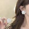 1pair Resin Fabric Fabric Flower Earring Contrasted Blush-colored Ear Accessories  Women Girl