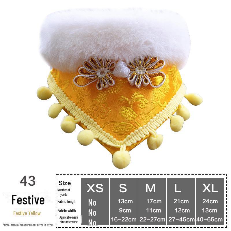 Pet Holiday Dress-Up Scarf with Bow Tie – Christmas & Halloween Dog/Cat Bib Decoration