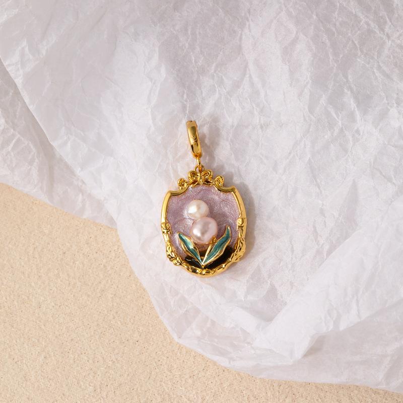 NALA Nala original design drip glaze painted necklace pendant single pendant without chain niche versatile universal clasp pendant