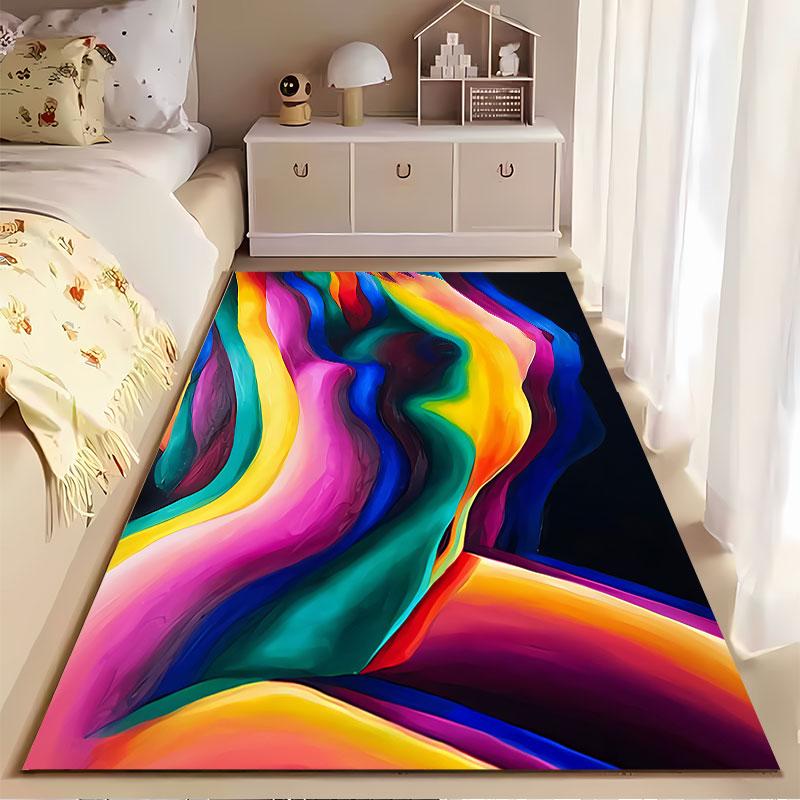 Colorful Abstract Female Silhouette suitable as a non-slip mat for the living room or bedroom sofa