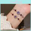 Floral Zircon Hollow Flower Bracelet With Puller For Womens Fashion Accessory