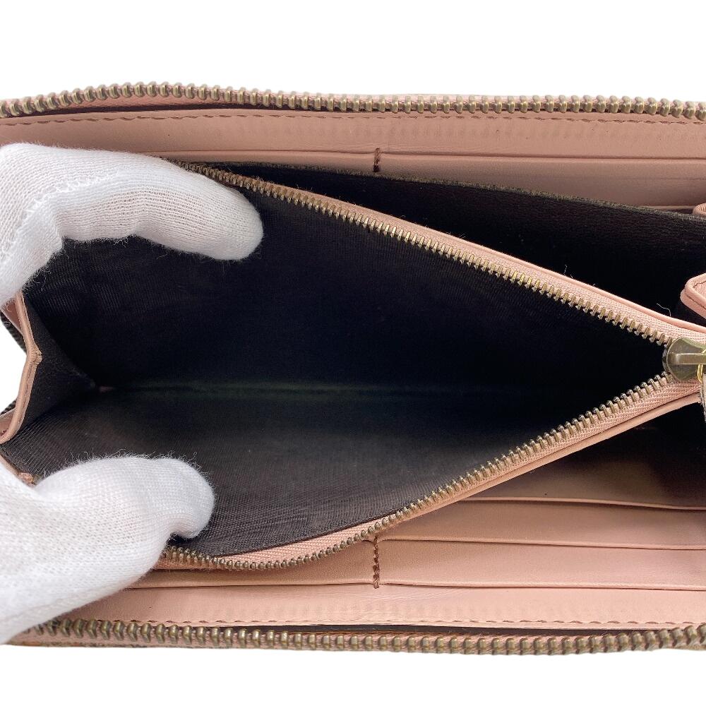 Gucci 443123 Zip Around GG Marmont Python Purse Pink Python Women Used