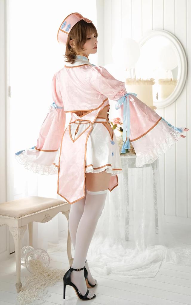 Jiangshi Ghost China Cosplay Costume Halloween Cosplay Costume Costume Marie Moon 6 Piece Set [Malymoon] [9642] (Pink)