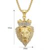 Men's Hip Hop Lion Pendant Necklace Stainless Steel Gold Black Cuban Chain Punk Men Fashion accessories