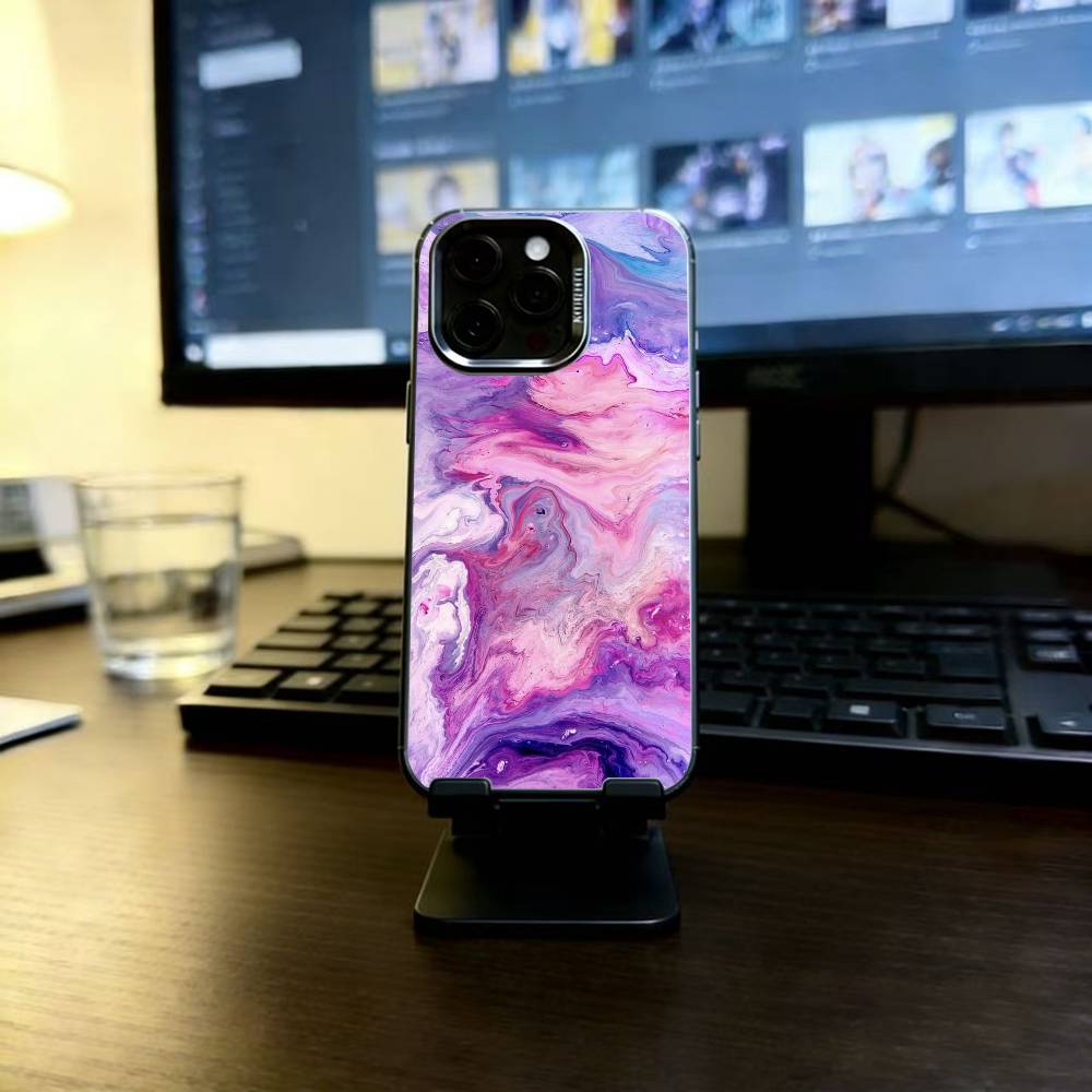 Psychedelic trippy Holographic Phone Case For iPhone 17,16,15,14,13,12,11 Plus,Pro Max,XS,Colorful Silver Black Cover