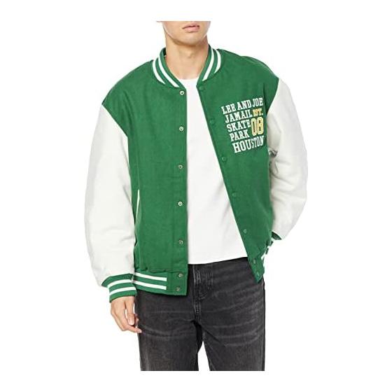 [Wego] Unisex Melton BIG Stadium Jacket Patch Outerwear Blouson Autumn Winter Spring Unisex Casual Street Present Gift Men s