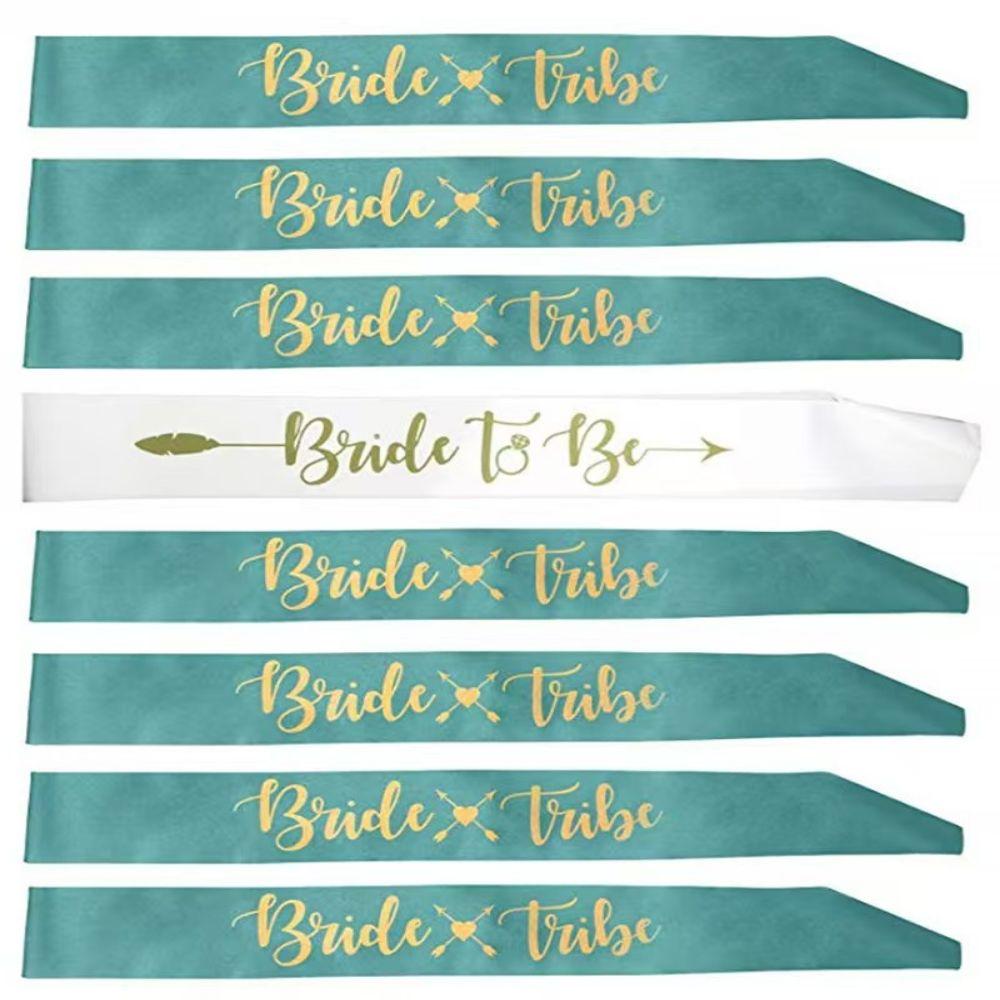 8Pcs Gold Letters Bridesmaid Sash Polyester Satin Bride To Be Sash Premium Sash Set Wedding Parties