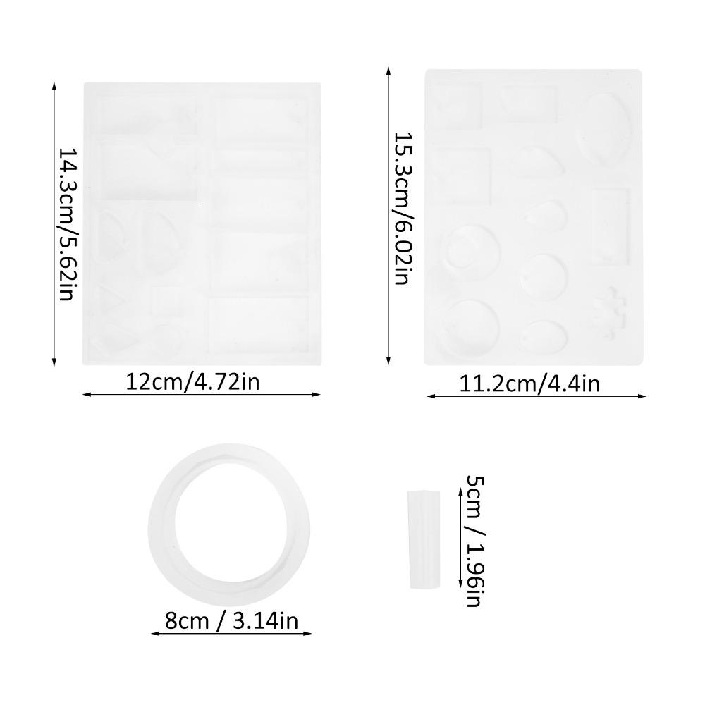 213pcs Reusable Silicone Jewelry Mould Elastic Silicone Casting Mould Polymer Clay Crafting