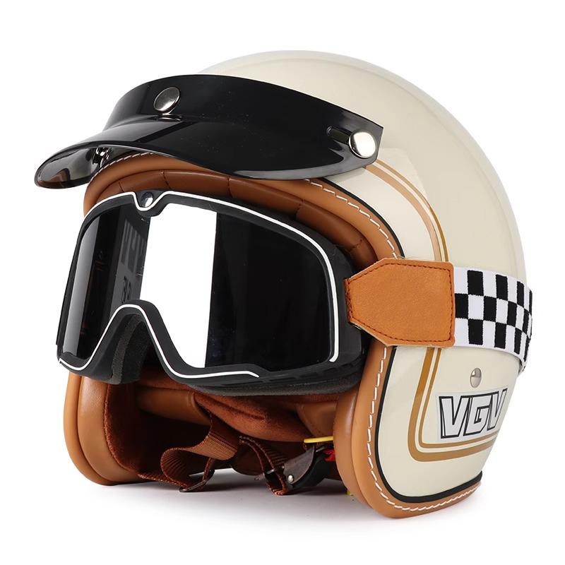 VGV DOT Certification Retro Prince Motorcycle Motorcycle Men and Women Japanese 3/4 Helmet Summer Electric Car Gourd Helmet Ridi