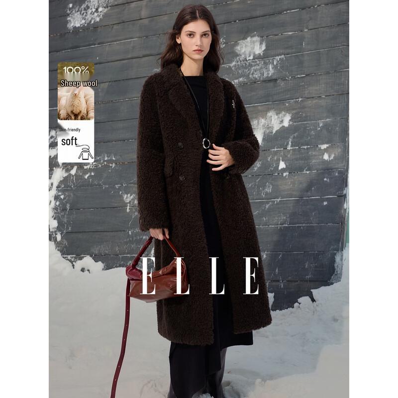 Women s 100% Lamb Wool Plush Long Coat S