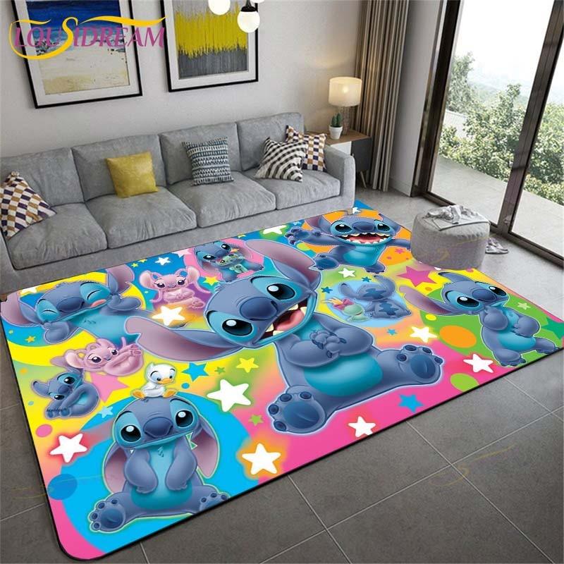 New Cartoon Stitch Carpets Kids Crawling Carpets Living Room Tea Table Mats Bedroom Rug Washable Floor Mats Household Area Mat