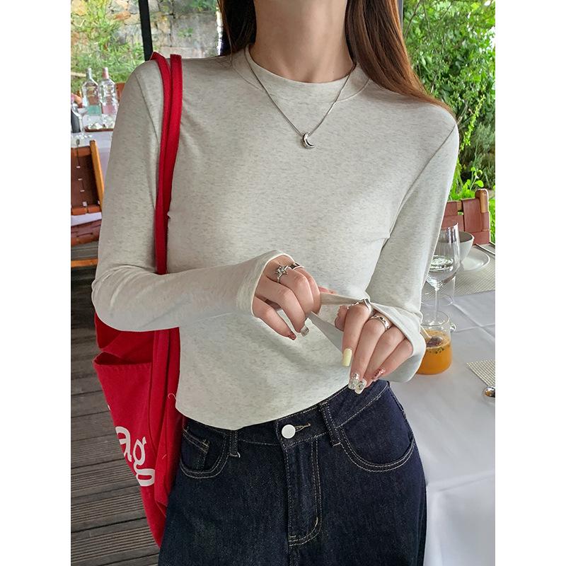Women's Long Sleeve Slim Fit Red T-Shirt - Stylish Spring/Autumn Base Layer 2025