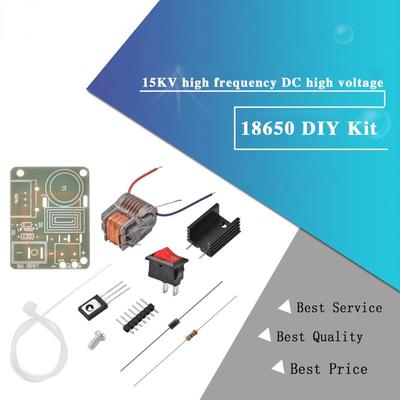 15KV High Frequency DC High Voltage Arc Ignition Generator Inverter Boost Step Up 18650 DIY Kit U Core Transformer Suite 3.7V