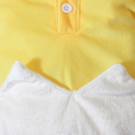 Chick Costume for Babies One-Piece Jumpsuit Cotton Blend Soft Breathable Newborn Outfit with Detachable Hood Easter Party Photography