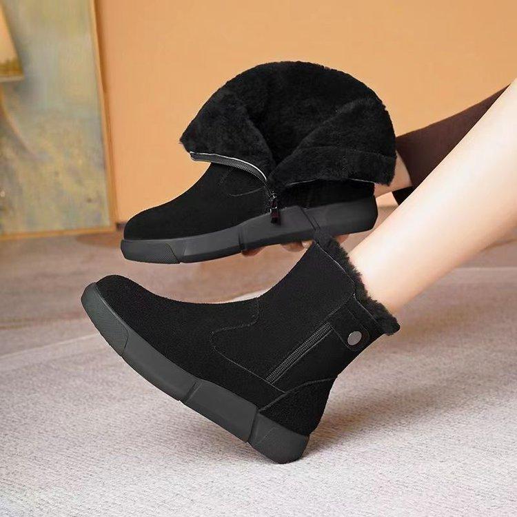 Snow boots Winter boots Fleece thickened warm short boots Non-slip cotton shoes Northeast thick-soled cold-proof cotton boots