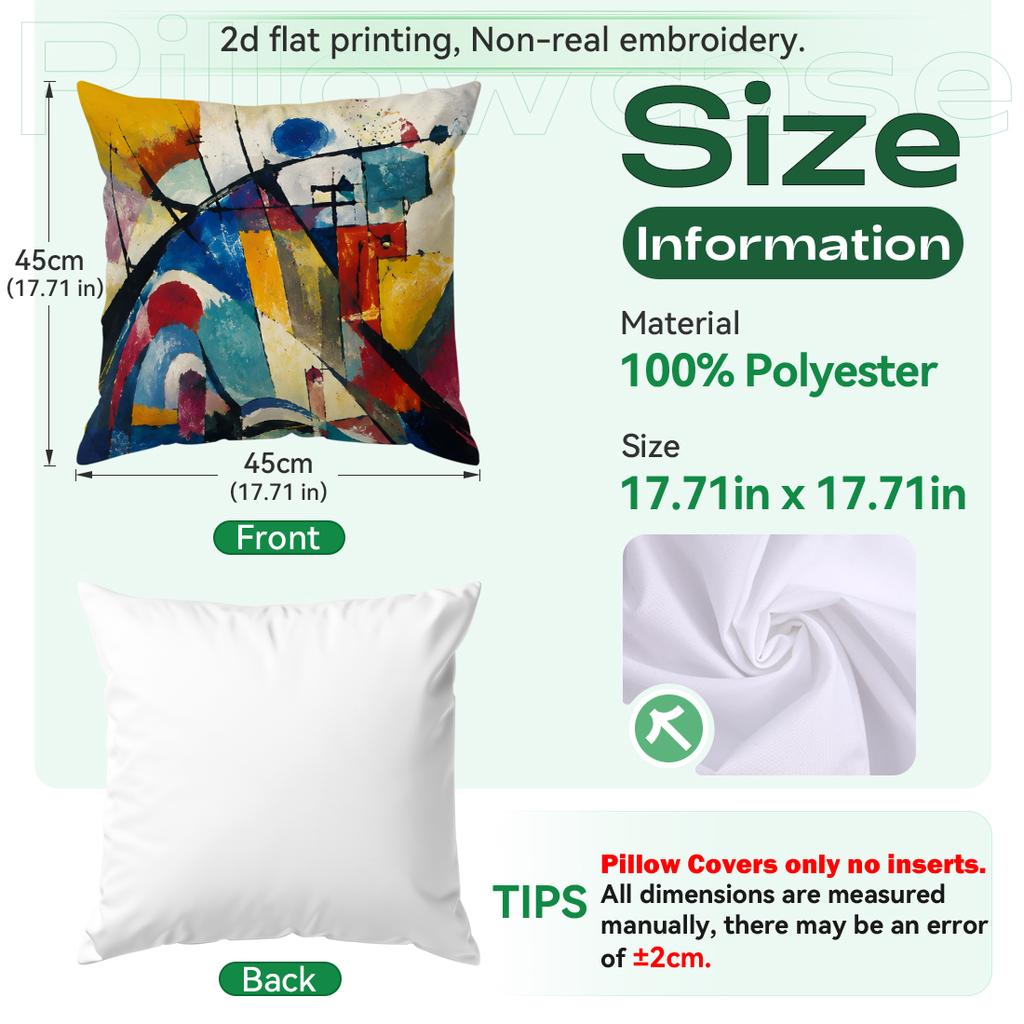 1pcs Abstract Art Colors Cushions Pillowcase Polyester Cushion Cover Throw Pillow Pillowcover Home Car Sofa Decor