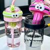 Silicone Straw Cup Large Capacity Water Bottle with Handle Multipurpose Beverage Container Portable Girls Drinkware