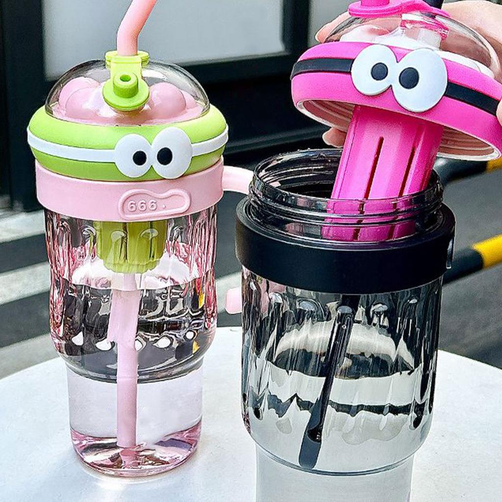 Silicone Straw Cup Large Capacity Water Bottle with Handle Multipurpose Beverage Container Portable Girls Drinkware