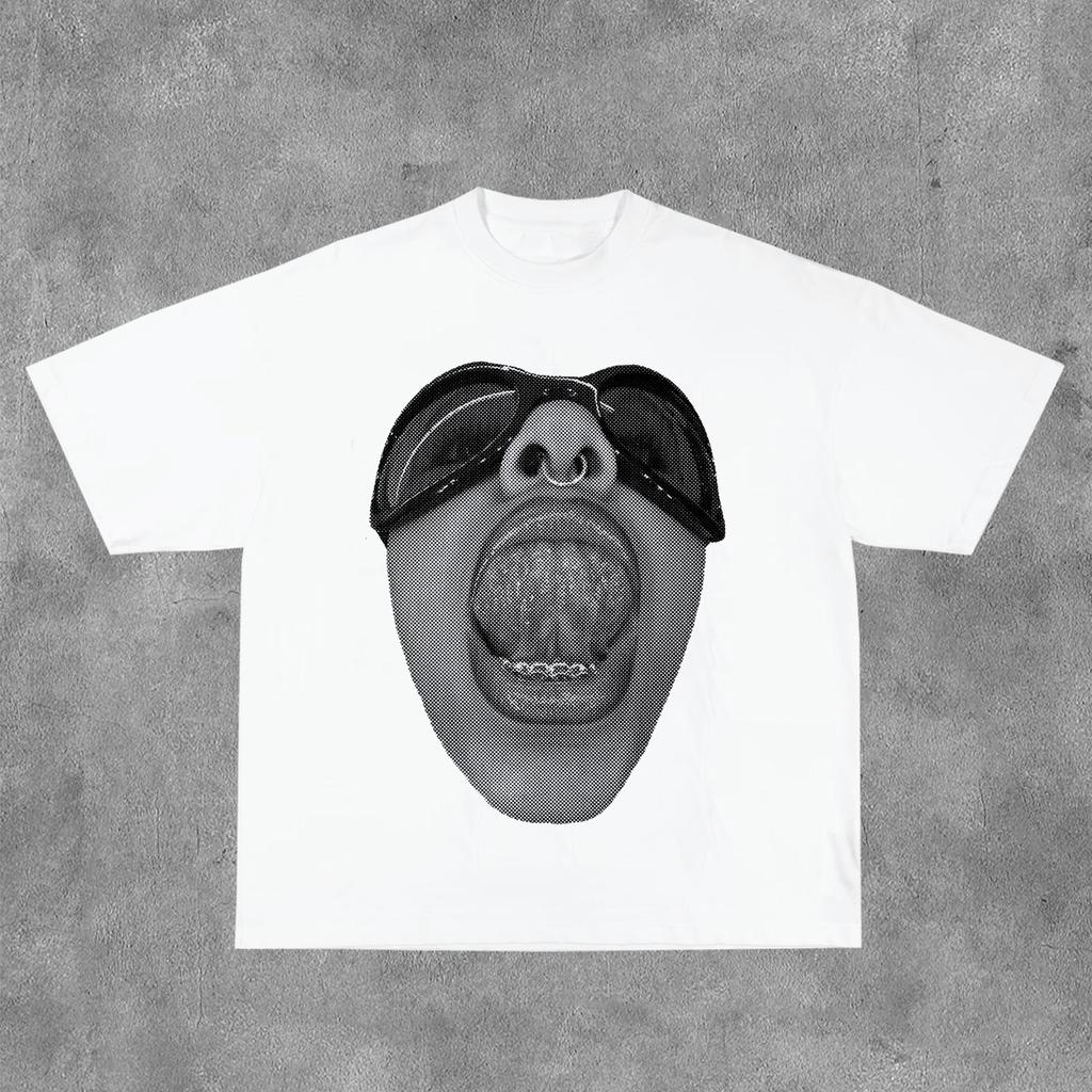 T-shirt Vintage Casual Anni 2000 Stampa Ragazza Y2k da Donna Manica Corta Girocollo Streetwear Harajuku Gothic Tee Crop Top Uomo Bambino Abbigliamento