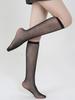 Summer Thin Nylon Fishnet Stockings Compression Calf Socks Female Mesh Breathable Girls Sexy Black Knee High Socks For Women