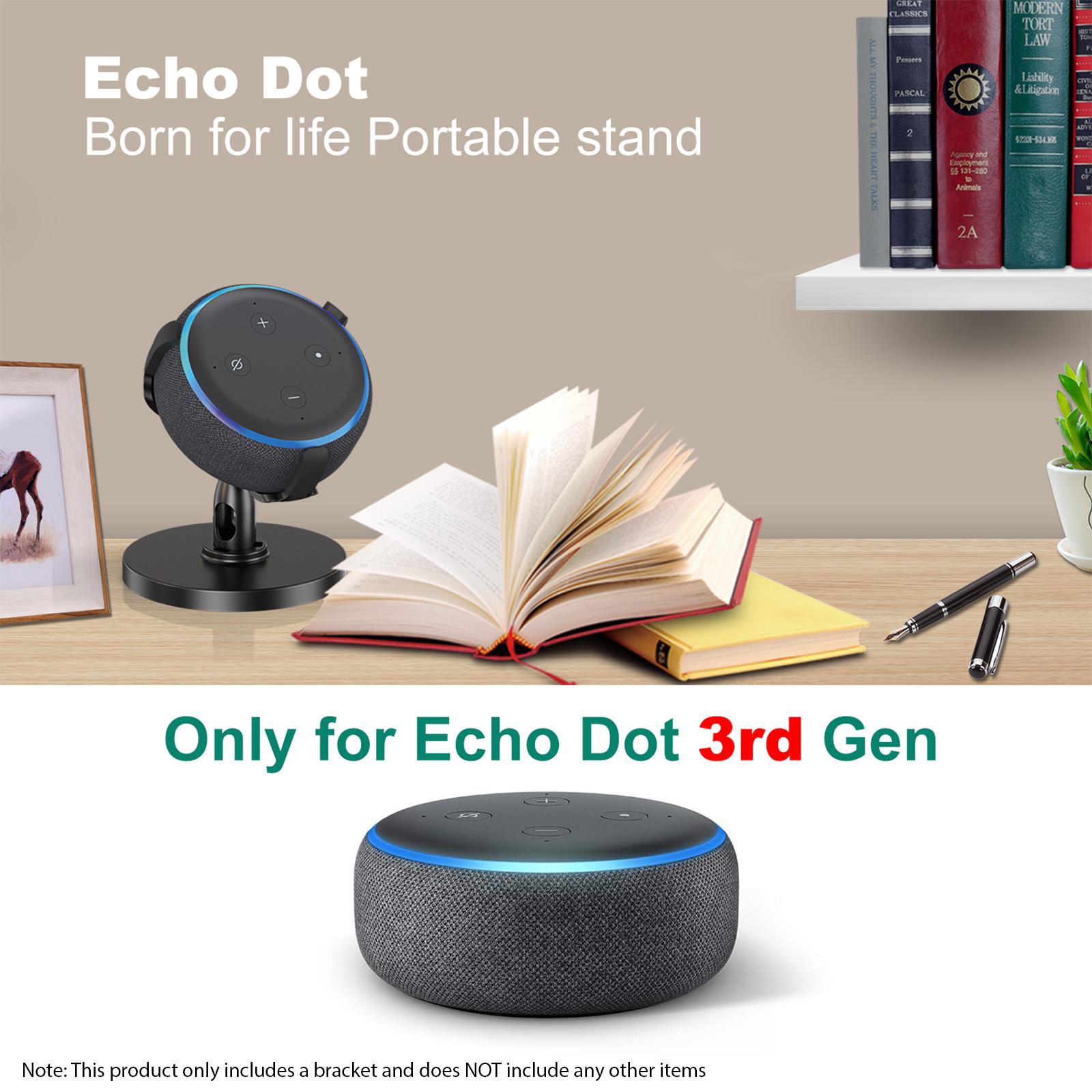 

Подставка для умной колонки Подходит для Echo Dot 3-го поколения Настольный кронштейн Регулируемый на 360 градусов Нескользящий держатель Умный дом чёрный