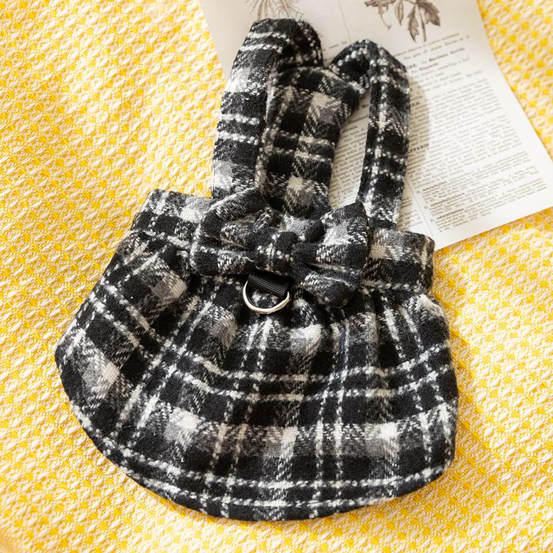 Autumn Winter Warm Pet Dog Dress Puppy Shirt Luxury Dog Clothes Thickened Striped Plaid Dog Costume Chihuahua Bichon Dog Coat
