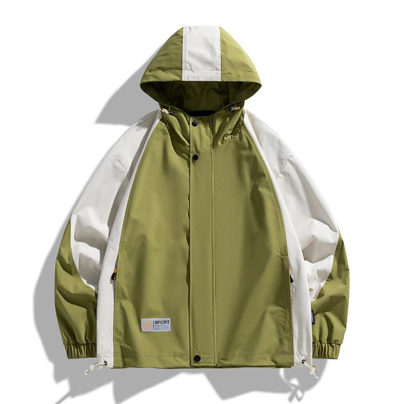 Spring and Autumn Men's Hooded Jacket Sports and Casual Windproof Jacket Middle-aged and Young Men's Outdoor Large Size Jacket
